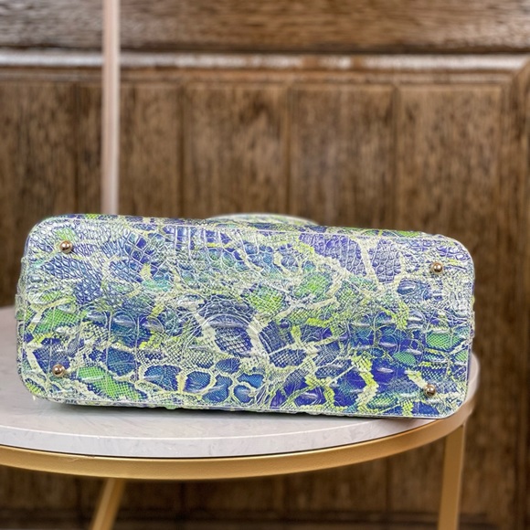 Brahmin Large Duxbury Satchel Green Viper Melbourne Handbag NWT - Picture 3 of 6